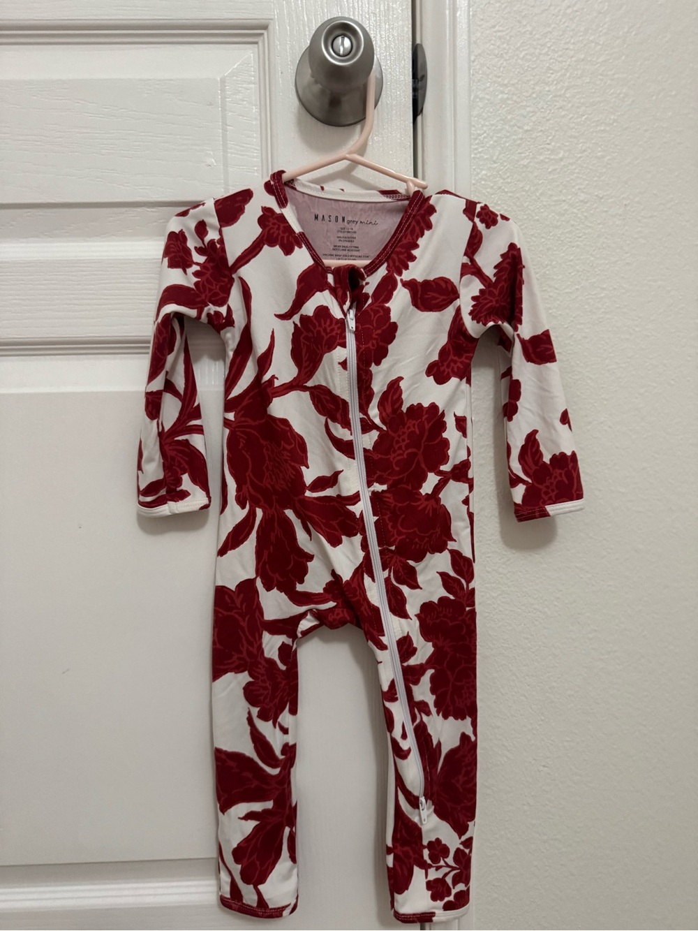 Mason grey mini pajamas size 12/18m scarlet floral